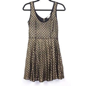 A'Gaci Gold Women's Black Gold A-line Dress